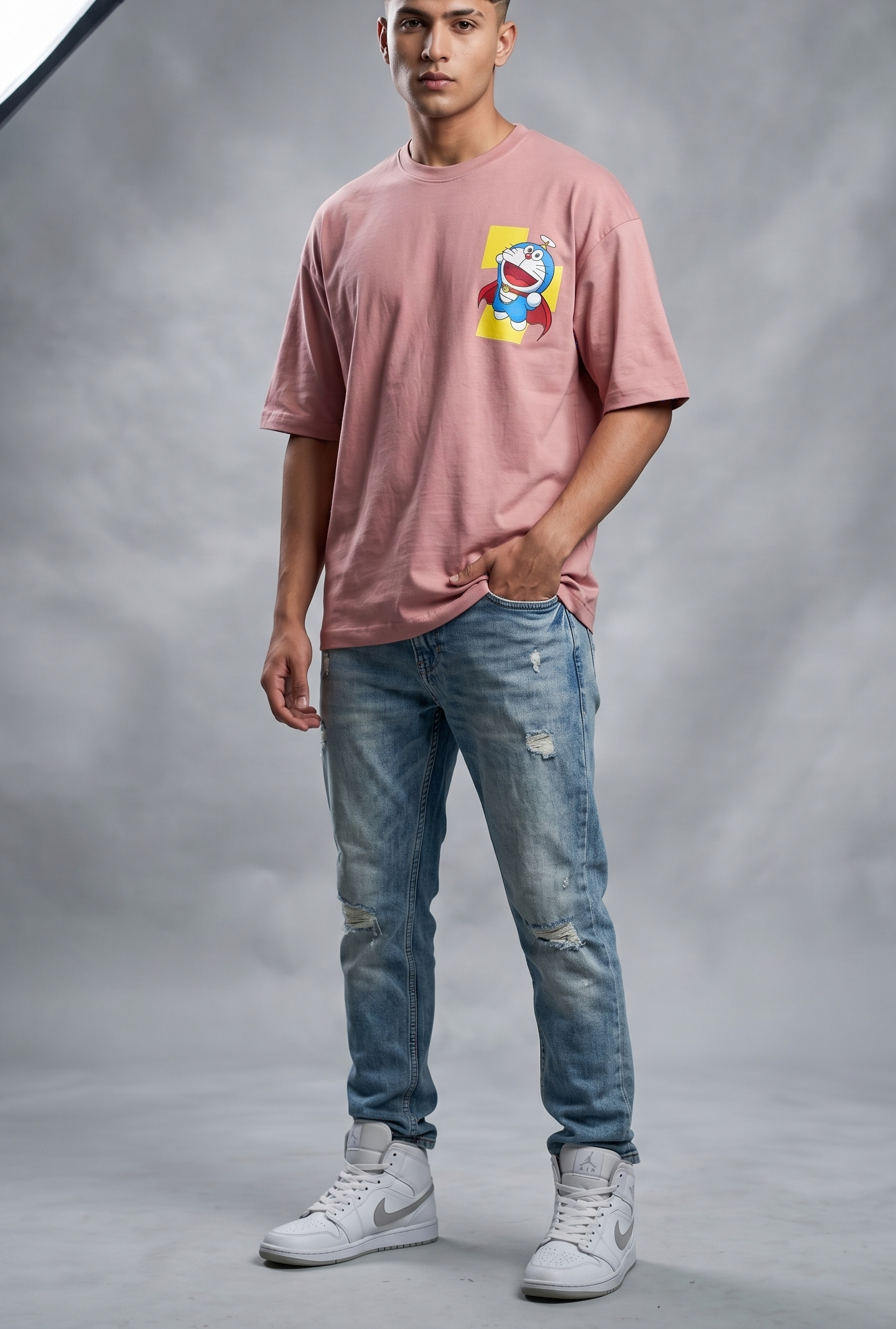 Doraemon Print Oversized T-Shirt - Image 5