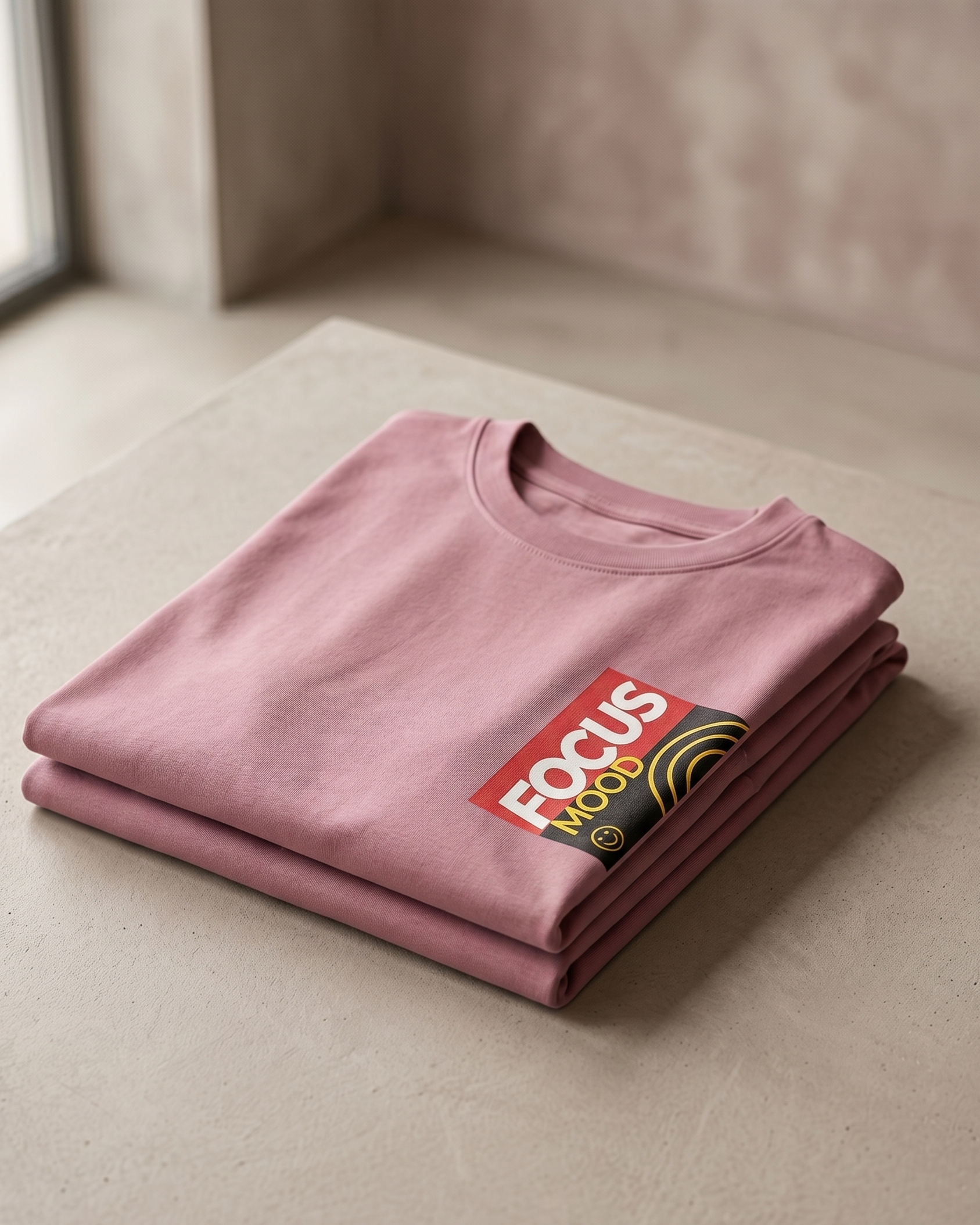 Focus Mood Pocket Print Unisex Oversized T-Shirt - Image 3