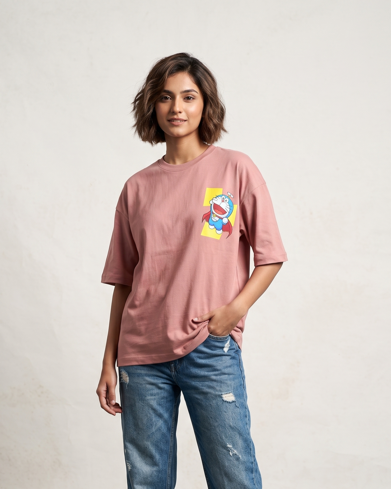 doraemon print t-shirt