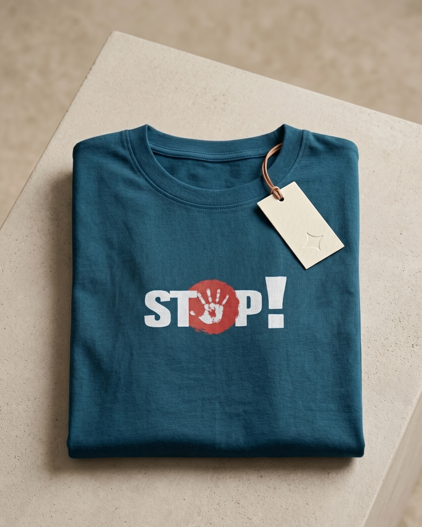 Stop Text Print Peacock Color Oversized Unisex T-Shirt - Image 4