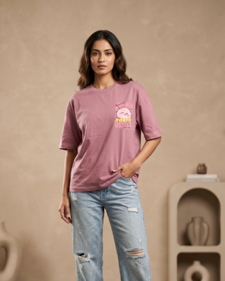 tokyo print purple oversized t-shirt