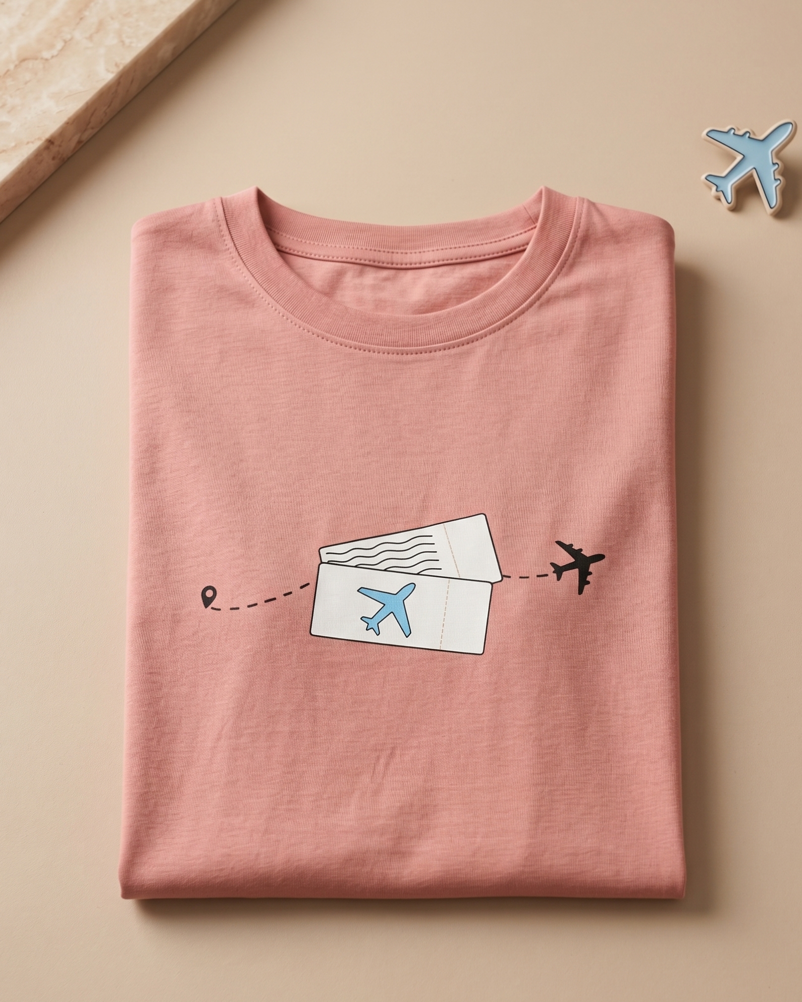 Wanderlust Air Mail Graphic Unisex Oversized T-Shirt – Onion - Image 3