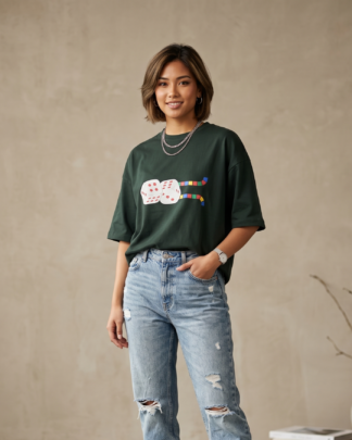 Green Dice Graphic Oversized T-Shirt
