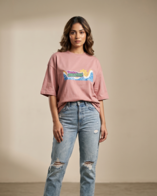 You Are Amazing Graphic Onion Pink Oversized T-Shirt by Oyewear