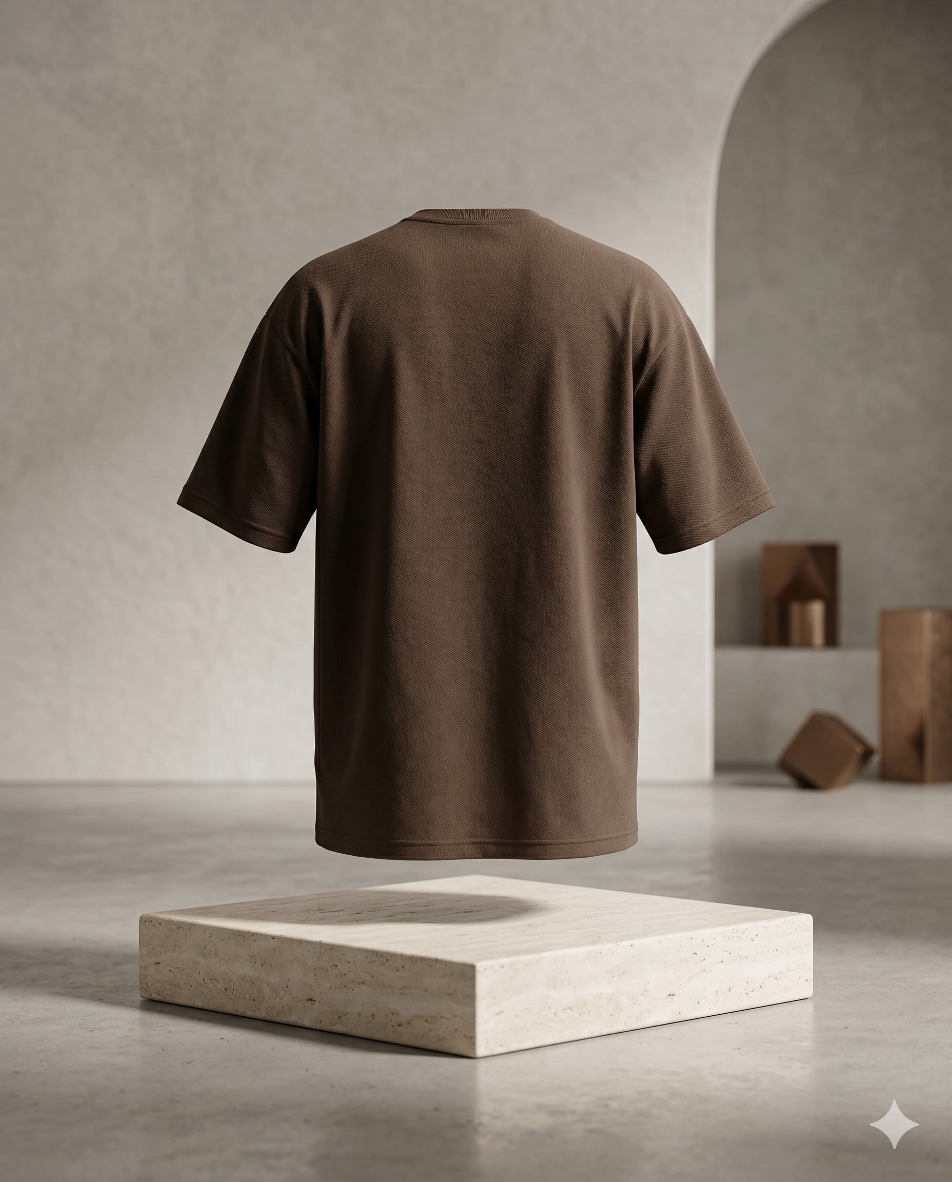 Keep Calm Aesthetic Brown Boxy Unisex Oversized T-Shirt - Image 4