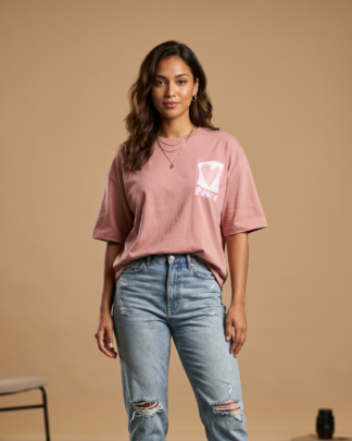 Peace Oversized T-Shirt Onion Color 220-240 GSM Premium Cotton by Oyewear