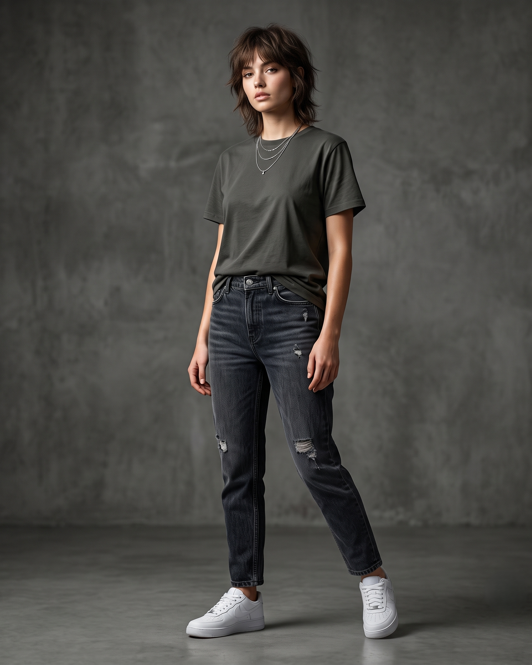 Plain Oversized Boxy Unisex T-Shirt – Olive Green - Image 2