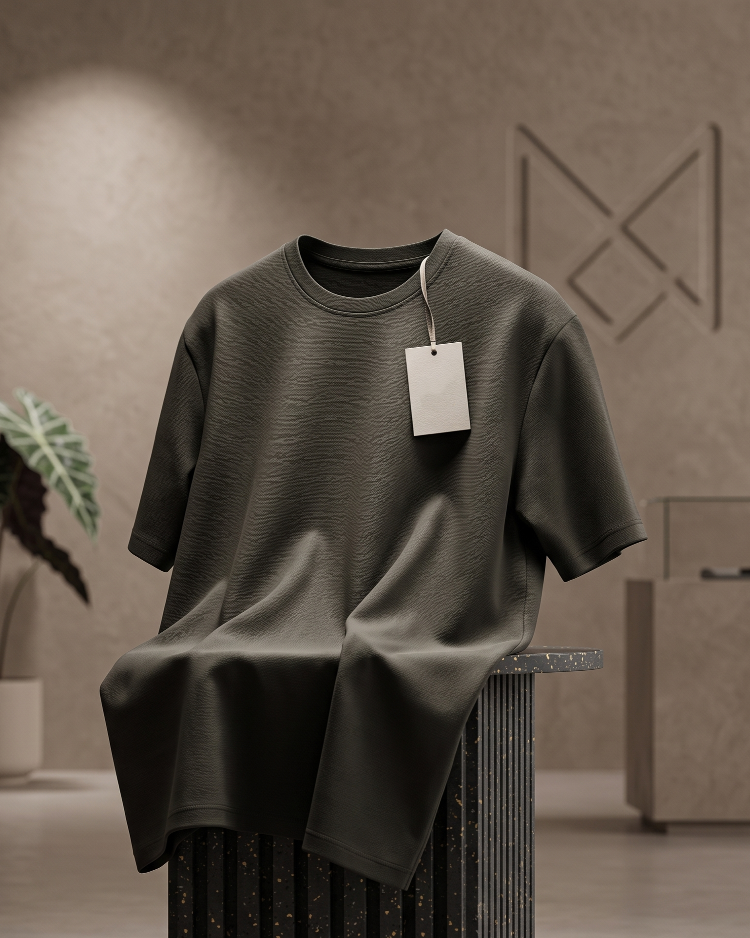 Plain Oversized Boxy Unisex T-Shirt – Olive Green - Image 3
