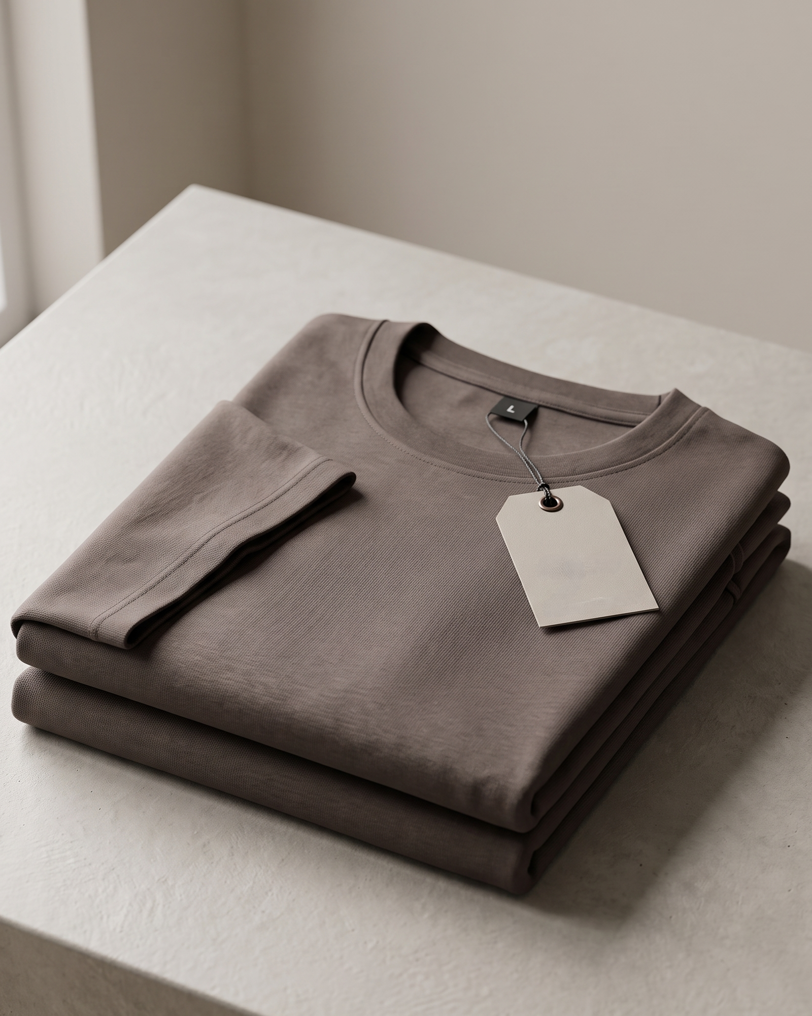 Plain Oversized Boxy Unisex T-Shirt – Dark Taupe - Image 3