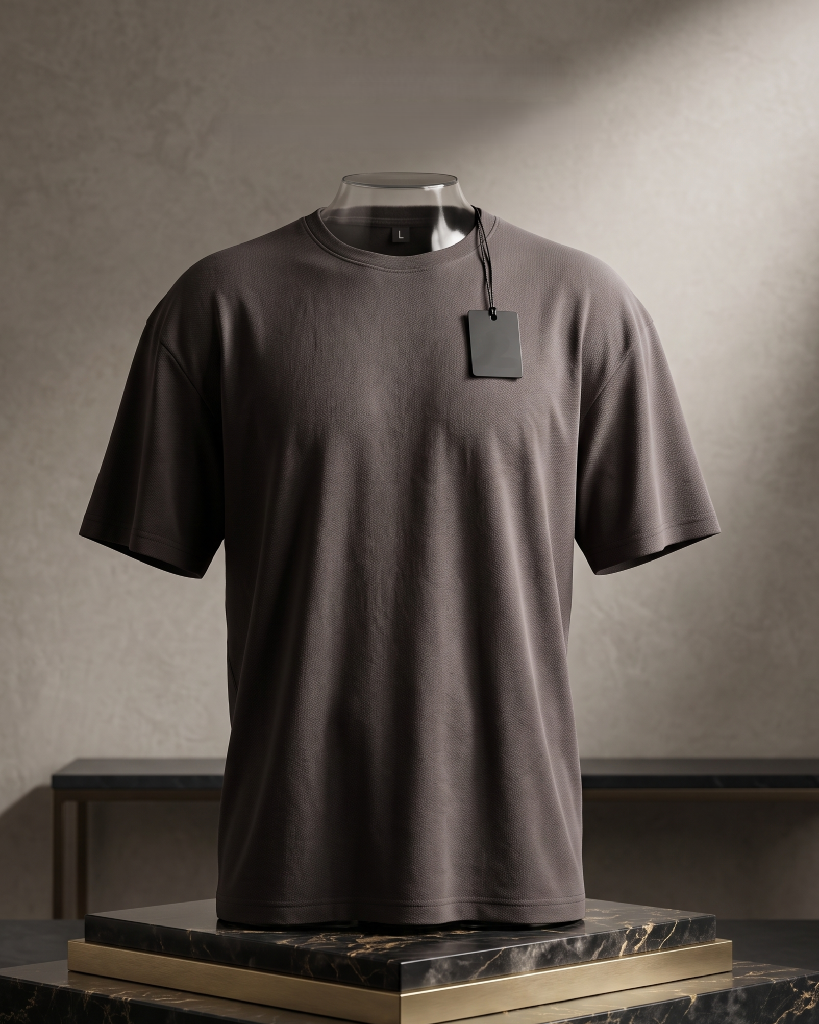 Plain Oversized Boxy Unisex T-Shirt – Dark Taupe - Image 2